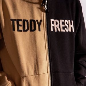 Rare Teddy Fresh Split Black & Tan Zip-up Hoodie